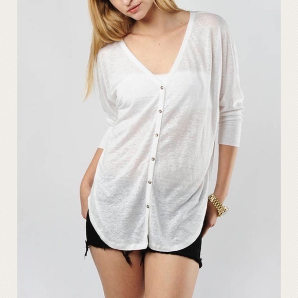 Joie Ashlee Linen Cardigan In Porcelain Nwt